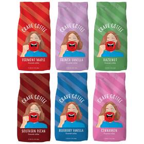 Crave Beverages 850027429335 Flavored Ground Coffee Bag Assorted Variety Pack Flavorful