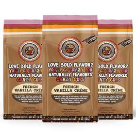 Crazy Cups 689988776703 French Vanilla Coffee Flavored Ground Creme 10 Oz