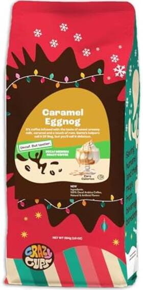 Crazy Cups 810086995950 Flavored Ground Decaf Eggnog Coffee Pack Of 1
