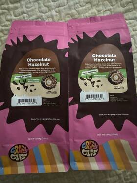 Crazy Cups 813957025626 2 Lot 10oz Each Chocolate Hazelnut Coffee Decaf 5/25