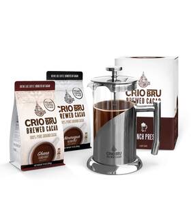 Crio Bru 854821005726 Welcome Starter Kit 2 10oz Bags French Press Natural Healthy Brewed Cac