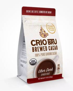 Crio Bru 860002642840 Brewed Cacao Uber Dark Spanish Roast 10oz Bag - Coffee Alternative Natural He