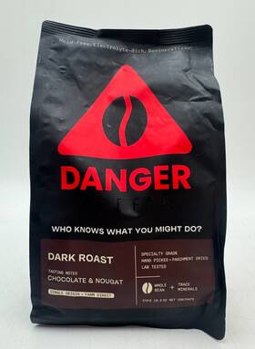 Danger Coffee 855948007853 By Dave Asprey Whole Bean Dark Roast Chocolate And Nougat Exp 12/26