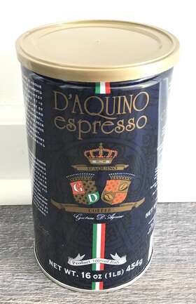L26110219 Daquino Dftaquino Coffee Italian Espresso Moka Grounds Dark Roast 1 Lb