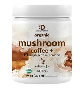 Deal Supplement 850055539587 Organic Mushroom Coffee 10oz 10 Adaptogenic Mushrooms Ounce Pack Of 1