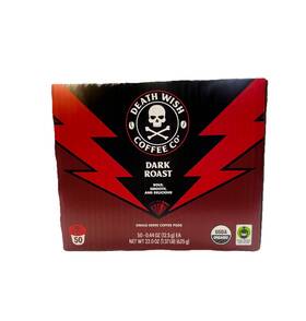 184941 Death Wish Coffee Co Dark Roast 50 Single Pods 0.44oz/12.5g