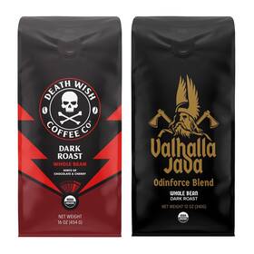 Death Wish Coffee 515520052993 Whole Beans - Extra Kick Of Caffeine 1 Lb Valhalla Java