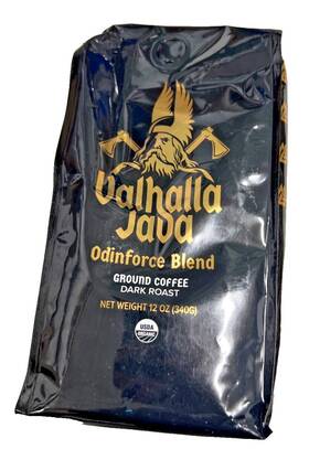 7539765265 Death Wish Coffee Valhalla Java Odinforce Blend Ground 12oz Dark Roast Usda Organic