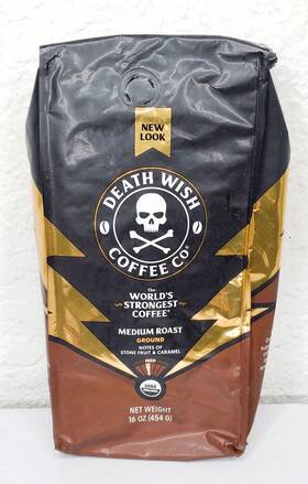 Death Wish Coffee 810063343071 Organic Ground Medium Roast 16 Oz See Descript
