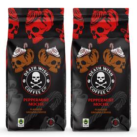 Death Wish Coffee 810063344597 - Peppermint Mocha Flavored Ground 18 Ounce Bbd