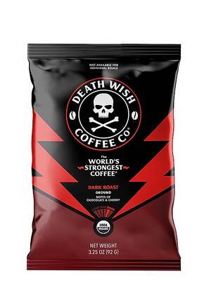 Death Wish Coffee Company 810063343545 25/packs 3.25oz Co. Ground Frac Pack Dark Roast 11/24