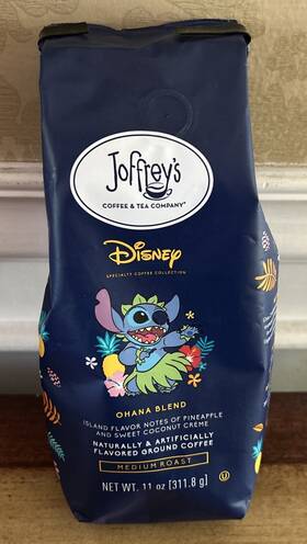 Disney 686198009652 Stitch Ohana Blend Joffrey S Medium Roast Ground Coffee 11 Oz. New In Bag