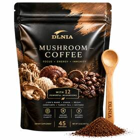 Dlnia 850061808240 Instant Organic Mushroom Coffee With 12 Adaptogenic Mushrooms Arabica Beans