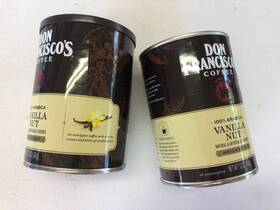 84544 Don Franciscos 2 Cans Vanilla Nut Flavored Ground Coffee 12 Oz Medium Roast