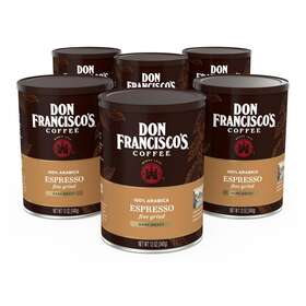 Don Franciscos Coffee 072323103768 Dark Roast Espresso Canned Ground 12 Oz. 6 Ct