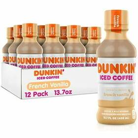 Dunkin 100412445892 Donuts Iced Coffee French Vanilla 13.7 Fluid Ounce Pack Of 12
