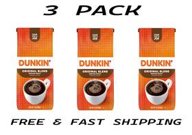 Dunkin 445022486488 Original Blend Ground Coffee Medium Roast 12 Oz Bag 3 Pack