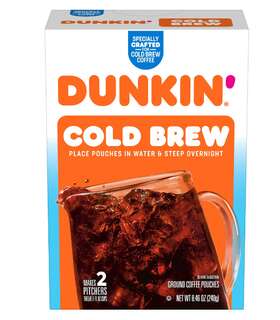 Dunkin 467844636459 2 Pack Cold Brew Ground Coffee Packs 8.46 Oz. Box Packaging May Vary