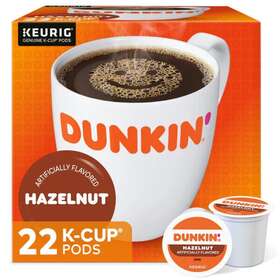 Dunkin 629721668292 Dunkinft Hazelnut Flavored Coffee K-cup Pods 22-count Box