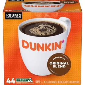 Dunkin 629722540337 Dunkinft Original Blend Coffee Medium Roast Keurig K-cup Pods 44 Count Box