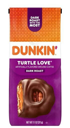 Dunkin 629722736617 Turtle Love Ground Coffee 11 Oz Bag