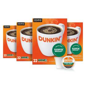 Dunkin 731674 6 Pack Great Value Decaf Coffee Ground Medium Roast 9.6 Oz Freeship