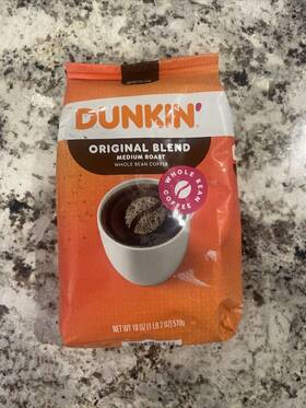Dunkin 881334016437 Dunkinft 18 Ounce Original Whole Bean Coffee Bag