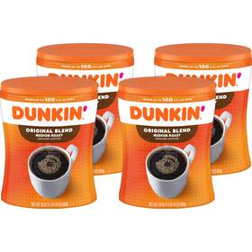 01102ct Dunkin Donuts Dunkinft Original Blend Ground Canister Coffee Medium Roast 4pk 30 Oz