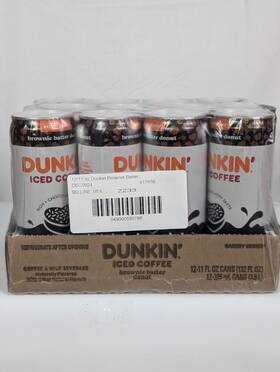 Dunkin Donuts 049000550740 Dunkinft Iced Coffee Cans 11 Fl Oz 12 Pack Brownie Batter Donut Bb 12/09/24