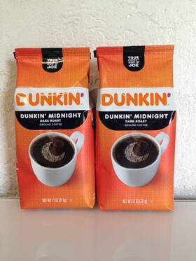 Dunkin Donuts 313104764755 Dunkinft Midnight Dark Roast Ground Coffee Bold And Smooth 11 Oz Each - 2 Pack