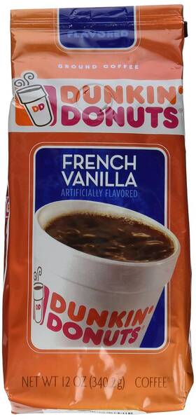 Dunkin Donuts 600154347466 Dunkinft French Vanilla Ground Coffee 12 Oz