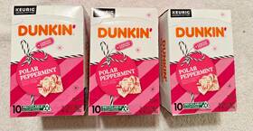 Dunkin Donuts 881334014242 3 Pack Dunkinft Polar Peppermint Coffee 30 Keurig K-cup Pods Limited Edit