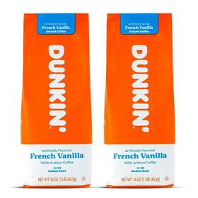 Dunkin Donuts 881334015928 Coffee French Vanilla 16 Oz Bag Pack Of 2