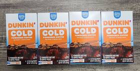 Dunkin Donuts 881334016321 Lot 4 Cold Powdered Instant Coffee Packets For Iced Coffee- 6 Count Ea