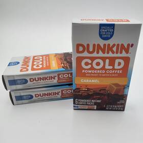 Dunkin Donuts 881334016338 Set Of 3 Dunkinft Cold Powdered Instant Caramel Coffee Packets 6ct On The Go
