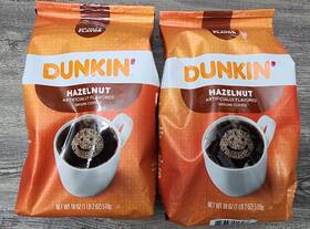 Dunkin Donuts 881334016468 Lot 2 New Dunkinft Hazelnut Flavored Ground Coffee 18 Oz Each Bag