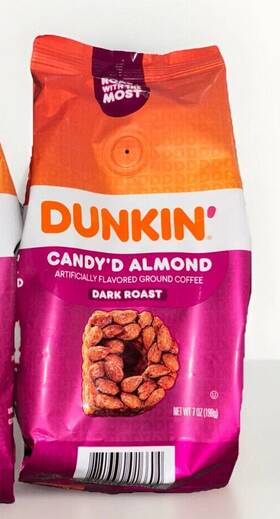 Dunkin Donuts 881334016604 Candy D Almond Ground Dark Coffee 7 Oz Bag