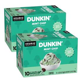 Dunkin Donuts 881334017168 Mint Chip 10 Kcups Coffee Dark 3.7oz. 2 Pack Dec 2025