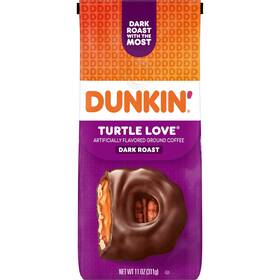 Dunkin Fu-xk7n-84mb Dunkinft Turtle Love Flavored Dark Roast Ground 11 Ounce Pack Of 6 Coffee