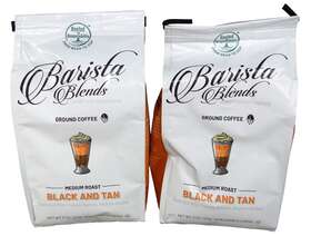 Eight Oclock 011141103437 Oft Clock Coffee 2pc Lot Barista Blends Black And Tan 11oz Bb 5/2023 X2