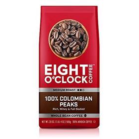 Eight Oclock Coffee 011141101389 100% Colombian Peaks Medium Roast Whole Bean 20 Ounce Arabica