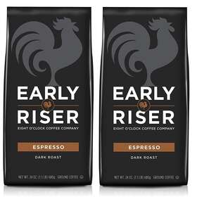 Eight Oclock Coffee Company 011141103758 Early Riser Espresso Ground Dark Roast 24 Oz. 8 Oftclock 2 Bags 2023
