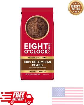 Wal-1656225723 Eight Oclock Oftclock Coffee Medium Roast Ground 100% Colombian Peaks 30 Oz