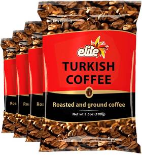 Elite 815871014083 Roasted And Ground Turkish Coffee 3.5oz Bag 4 Pack
