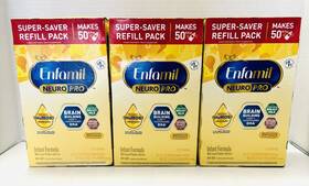 Enfamil 300875121115 Lot Of 3 New Neuropro Infant Formula Powder Refill Pack 31.4oz Exp 26