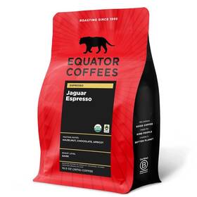 Equator Coffees & Teas 814307002106 Jaguar Espresso Organic Fine Ground Coffee Dark Roast Fresh R