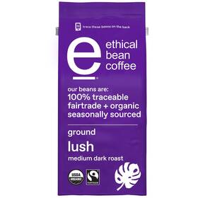 Ethical Bean 043000088852 Fairtrade Organic Coffee Lush Medium Dark Roast Ground Beans- 100% A