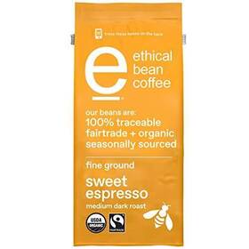 Ethical Bean 043000088906 Fairtrade Organic Coffee Sweet Espresso Medium Dark Roast Ground Bea