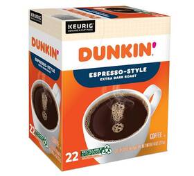 Extra 881334012835 Dunkinft Espresso-style Coffee Dark Roast Keurig 22 K-cup Pods Single Serve