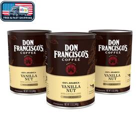 4389043 F. Gavina & Sons Inc. Don Franciscos Vanilla Nut Ground Coffee 3x12oz Cans 100% Arabica Fresh